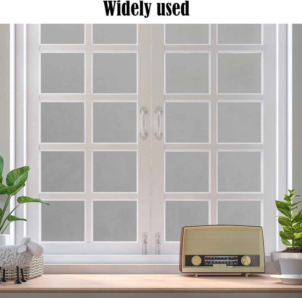 Niviy Window Darkening Film Day and Night Privacy Window Cling Sun Blocking Glass Door Window Cover Gothic Decor for Bedroom,Garage, Renter House (Grey, 23.6 x 78.7 inch)