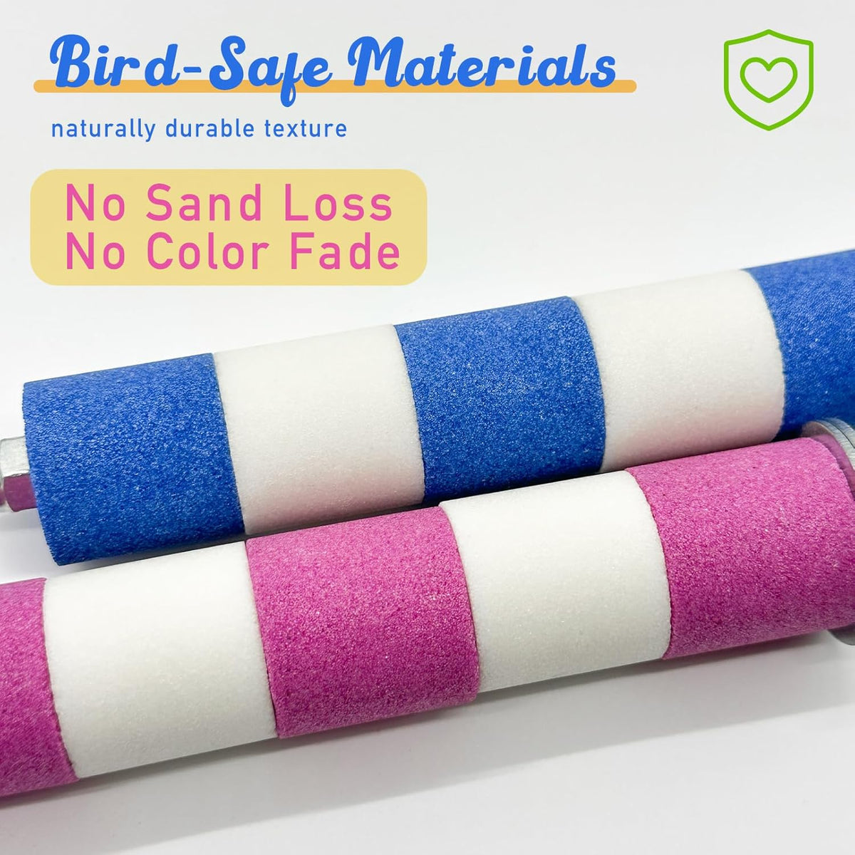 Bird Perches for Cage Bird Cage Accessories Toys Parrot Sand Paw Grinding Stick for Budgies Lovebirds Cockatiels Conures Quakers Small to Medium Birds