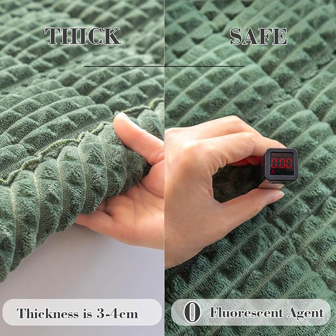 Couch Cover for Dogs Washable, Non-Slip Pet Couch Covers for Sofa, Fuzzy Dog Couch Cover Mat Thick Soft Plush for Furniture Protector (Green, 27.6" x 47.2"/70 x 120cm)