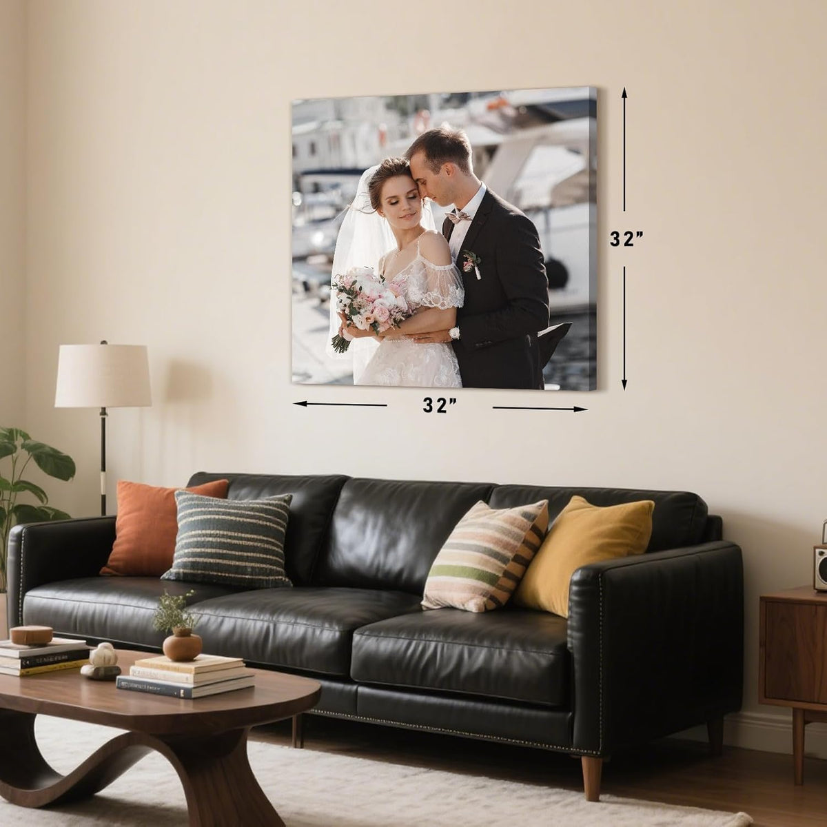 Personalized Custom Canvas Prints with Your Photos & Text, Customized Picture Print, Transform Own Images Into Framed Wall Art Digitally Printed Photo to Canvas, Keepsakes Gifts for Family 20x20’’