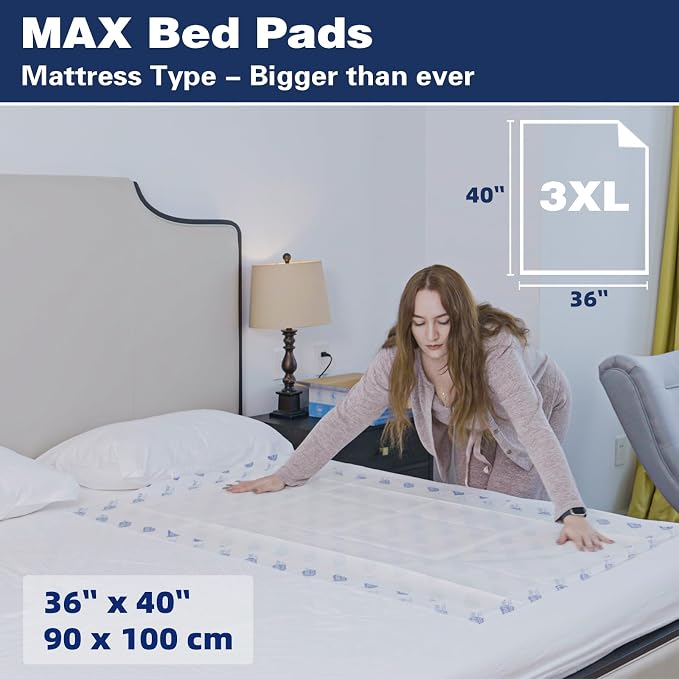 SOFYFINE 150 Gram Heavy Duty Chucks 40"x36", 40 Count Tear Resistant Incontinence Bed Pads for Adult, XXXL Extra Large Thicken Disposable Pee Pad,10X Super Absorbency Underpads