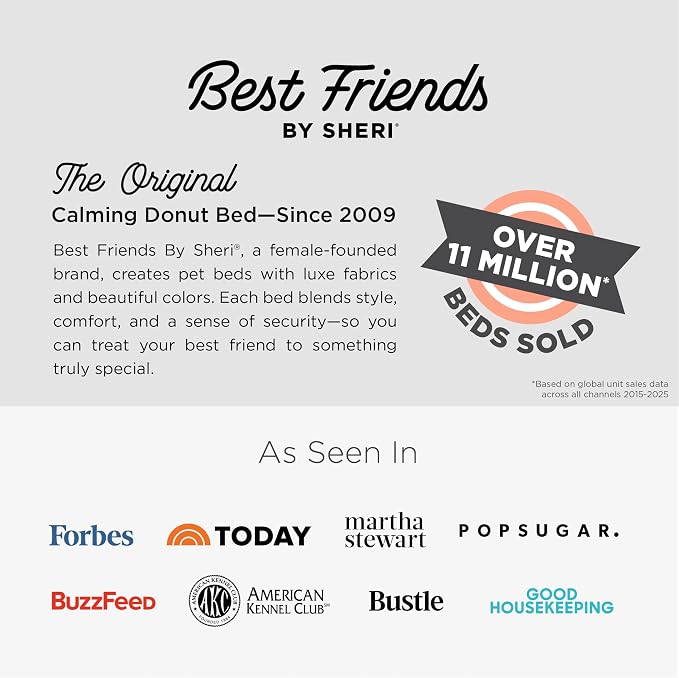 Best Friends by Sheri The Original Calming Donut Dog Bed for Medium Dogs up to 45 lbs, Shag Faux Fur, Baby Blue, 30" x 30"