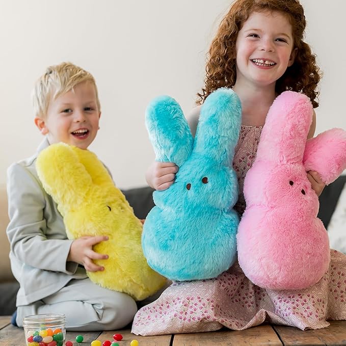 Animal Adventure | 15" Purple Shaggy Bunny Peeps Plush | Easter Basket Stuffed Animals for Kids | Marshmallow Candy | Huggable Ultra Soft Plushie Stuffers Buddy Toy | Collectable Gifts | Aged 3+