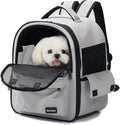Cat Carrier Dog Backpack Carrier with Anti-Collapse Bottom (Light Gray) | Dog Carrier Mesh Backpack Breathable Pet Travel Bag with Sun Shade, Locking Zippers, Ergonomic Support for Hiking, Vet, Car