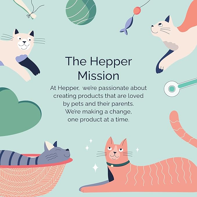Hepper Hemp Safety Breakaway Cat Collar with Bells - Adjustable Large to Small Kitten Collar with Bell - Cat Collars for Girl Cats/Cat Collars for Boy Cats - Minimalist Cute Cat Collar with Cat Bells