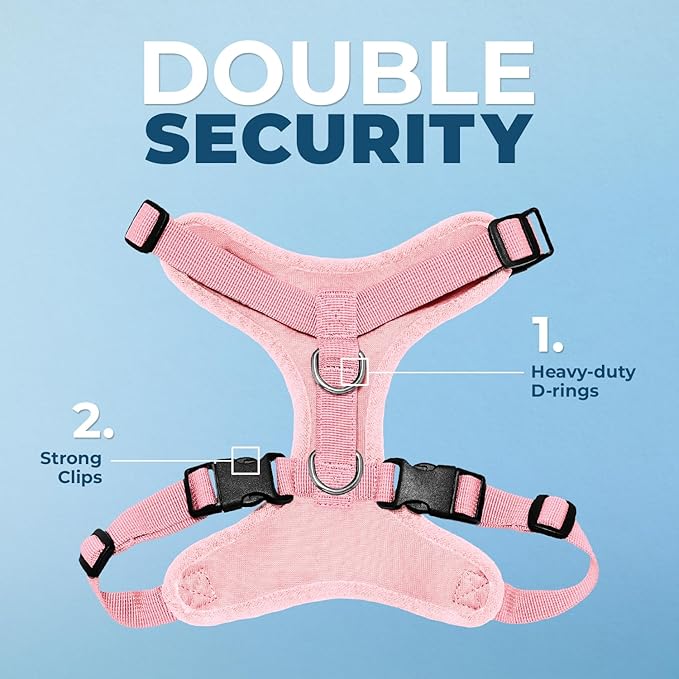 Voyager Step-in Pet Harness - All Weather Mesh, Adjustable Step in Harness for Cats and Dogs by Best Pet Supplies - Pink, XS