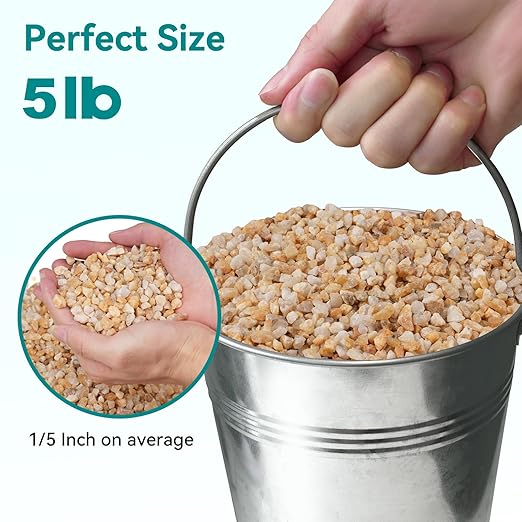 5 lbs Coarse Sand for Plants, 1/5 Inch Horticultural Sand for Vases, Aquariums, Terrarium, Fish Tank, Drainage Rocks for Potted Plants, Bamboo, Succulent, Crafts, Cactus