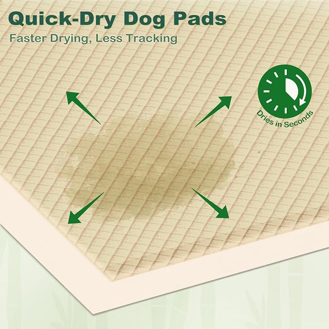 MIZOK Bamboo Dog Pee Pads Highly Absorbent No Leak Extra Large 28x34in 30Ct | Highly Absorbent Bamboo Pads Neutralize Odors Quickly and Leak Proof Bottoms Protect Your Floors for Potty Training