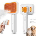 3-in-1 Pet Grooming Brush with Cool Mist & Self-Cleaning - Rechargeable Deshedding Tool for Dogs Cats, Extra Wide Comb, Water Window, Safe for All Coats