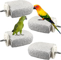 4 Pack Bird Beak Grinding Calcium Stone, Parrot Cage Perch Stand Platform Foot Claws Trimmer, Parrot Teething Stone Toy, Bird Cage Accessories for Parakeet, Hamster, Chinchilla, Small