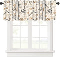Paw Valances Curtain for Kitchen, Brown Beige Dog Paw Bone Window Treatment Valances Short Curtains Rod Pocket Drape for Dining Room Home Farmhouse Decor, 54x18inch