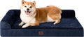 EHEYCIGA Memory Foam Dog Bed Large Size Dogs, Orthopedic Dog Bed Large with Washable Removable Cover, Waterproof Pet Sofa Couch with Nonskid Bottom, 36x27x6, Navy Blue | Washable Removable Cover, Waterproof Flat Pet Sofa Couch with Nonskid Bottom, 36x27x6