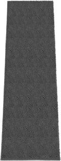 Absorbent Dog Door Mat for Muddy Paws, 120" x 36" Chenille Indoor Mats for Entryway, Trap Dirt Front Door Mat Indoor Entrance Washable Non Slip Soft Dark Grey