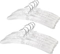 Pure White Satin Padded Sweater Hangers 10 Pack, Blouse Hanger with Thick & Soft Foam for Bridal Wedding Dress Lingerie, Smooth Silk Covered Shirt Hanger Without Shoulder Bump