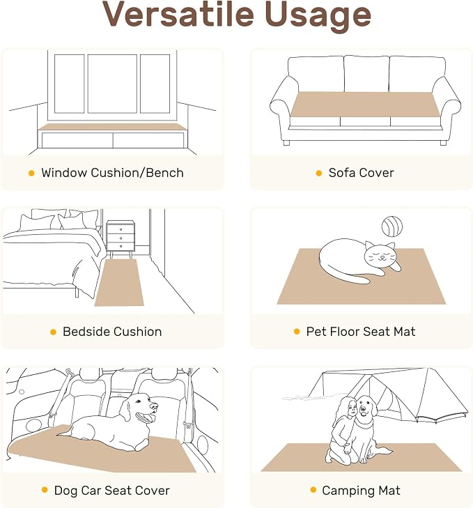 Couch Cover for Dogs, Washable Non Slip Sofa Covers for 3 Cushion Couch Pet Friendly Fuzzy Sofa Protector&Bed Mat for Pets (27.6"x70.9" Beige)