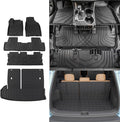Rongtaod Floor Mat Compatible with 2014-2019 Toyota Highlander Trunk Mat Cargo Mat Cargo Liner Back Seat Cover Protector Floor Liner 2019 Highlander Accessories (Trunk Mat with Backrest Mat+Floor Mat)