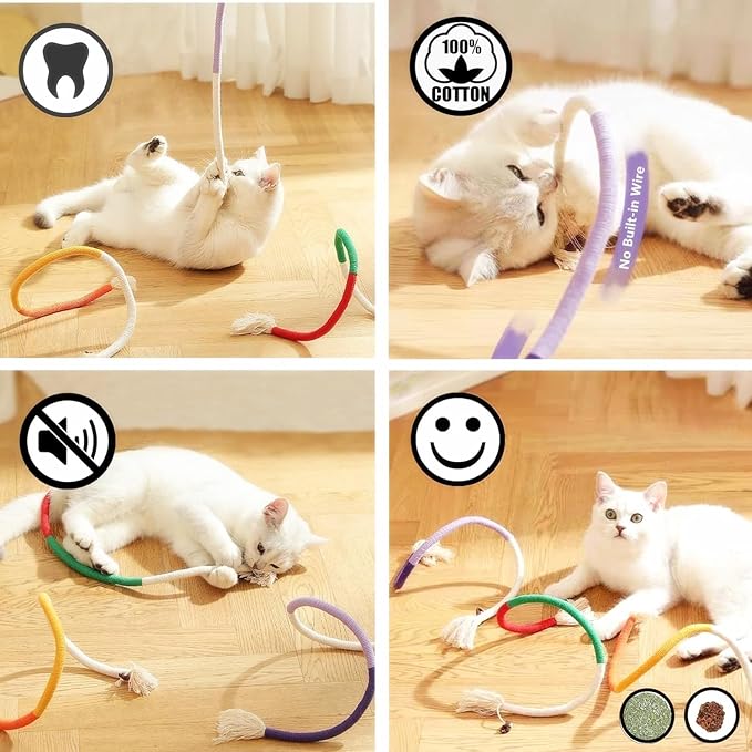 Cat Toys 21PCS Catnip Toy for Indoor Kitten Treat Cats Chew Stick for Dental Cleaning Teeth Kitten Silvervine Rope Kitty Feather Snack for for Kick Molar Scratch Self Play Interactive Boredom