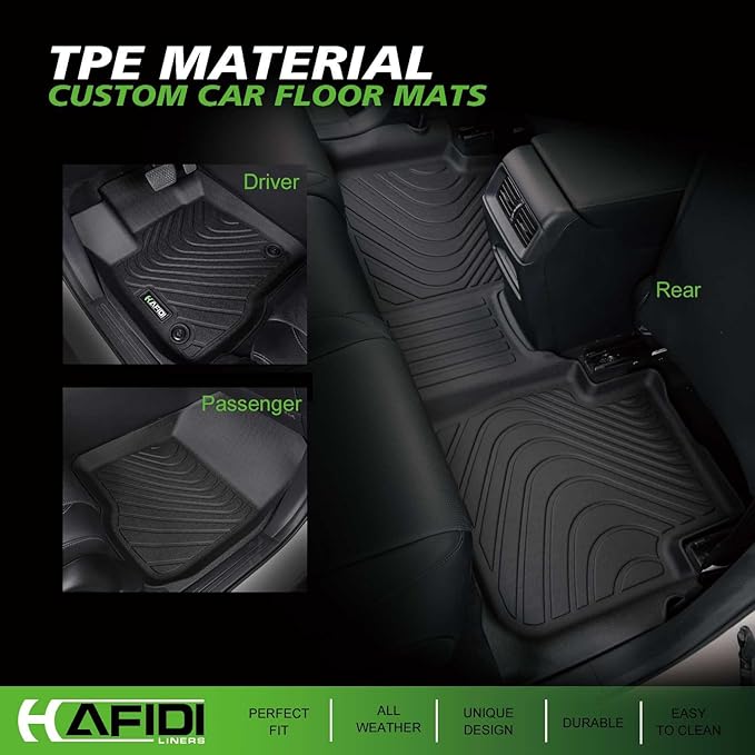 HAFIDI® Floor Mats & Cargo Liner Set Fit for 2017-2026 Jeep Compass All Weather Protection TPE Anti-Slip Automotive Full Set Floor Liners Custom Accessories - Black