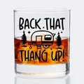 Funny Camping Gifts Old Fashioned Whiskey Glasses, Camper Gifts for Rv Owner, Rv Traveler Gift 10 oz Rocks Barware Cup for Cocktail Drinks Scotch Bourbon Liquor