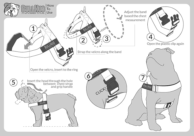 Adjustable Dog Harness– No Pull, No Choke – for English Bulldogs, French Bulldogs, Pugs & Broad-Chested Breeds – Easy, Safe Walks (Check, Large)