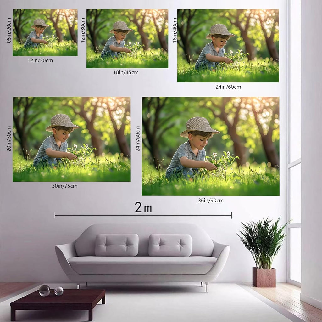 Personalized Pictures to Canvas for Wall Custom Canvas Prints with Your Photos for Family Wedding Office Home Wall Decor Unframed 30x20in