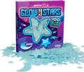 100PK Blue Glow in The Dark Stars for Ceiling Easter Basket Stuffers for Kids - Star Brite Plastic Glow Stars with Moon & Putty Ages 4,5,6,7,8,9,10,11,12 for Bedroom Space Night Light Room Non-Toxic