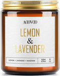AOOVOO Lemon Lavender Scented Candle - Lavender Candle, Scented Candles, Soy Aromatherapy Candle, Soy Wax Candle, 9oz