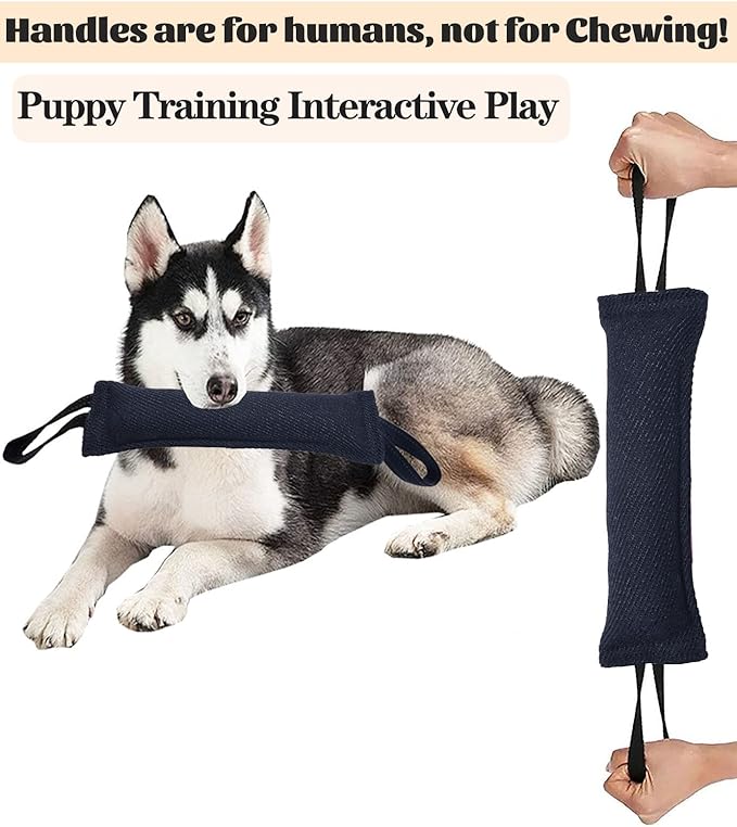 Clysoru Dog Tug Toy Dog，Double Pack Tough Jute Bite Pillow Training Equipment - Puppy to Large Dogs Interactive Toy.
