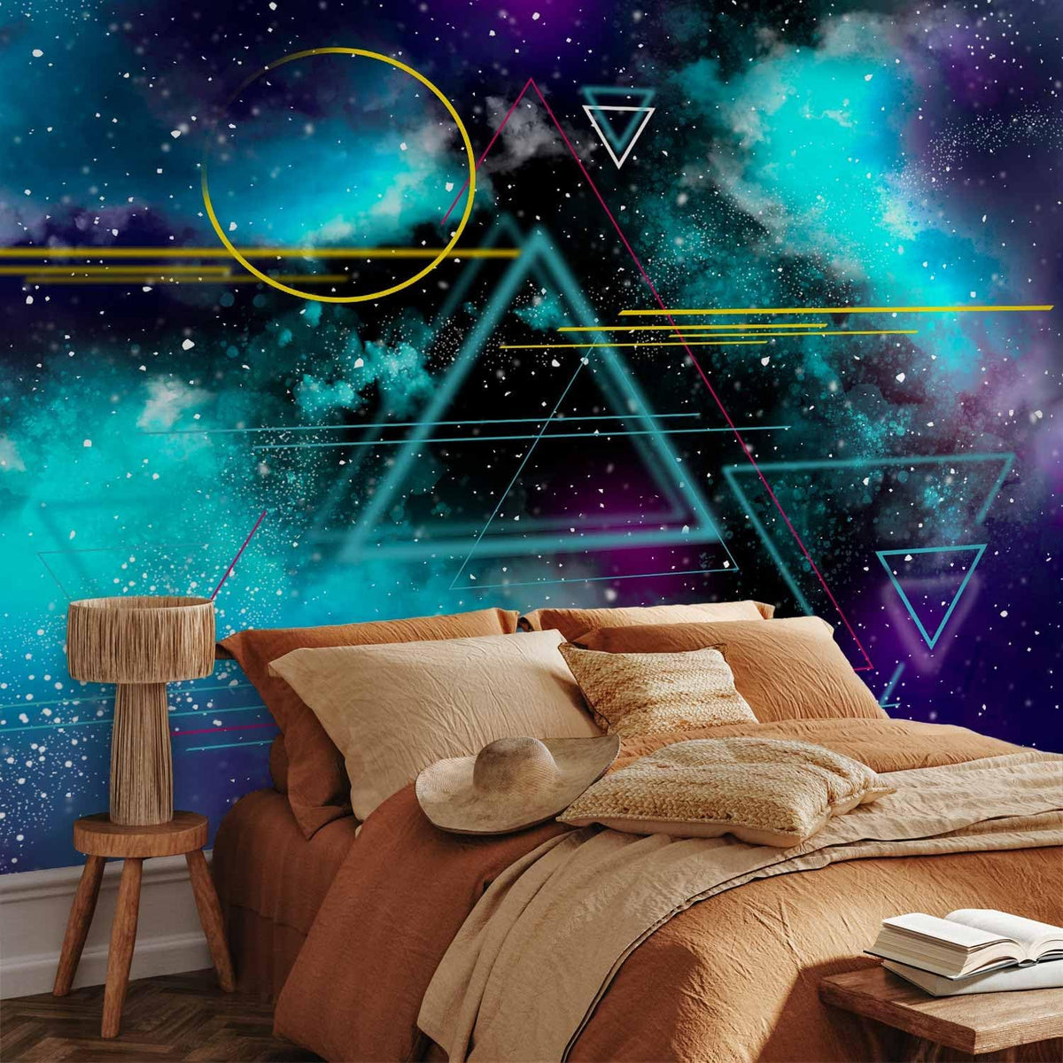 artgeist Wall Mural Galaxy 135x101 in - Peel and Stick Self-Adhesive Wallpaper Removable Large Sticker Foil Wall Decor Print Design Mural Cosmos Galaxy Cosmonaut Astronaut a-A-10328-a-a