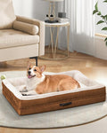 Upvilla Orthopedic Dog Bed, Four-Sided Medium Dog Sofa,Washable Cover Brown | Removable Waterproof Dog Bed Cover, Egg-Crate Orthopedic Foam, Built-In Carry Handle, Indoor Small Pet Beds, Cat Beds