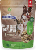 Nutri Bites Freeze Dried Beef Liver Dog & Cat Treats | Healthy Pet Training Treats or Food Topper | All Natural, Single Ingredient, High Protein | Premium Bulk Value Pack, 17.6 oz