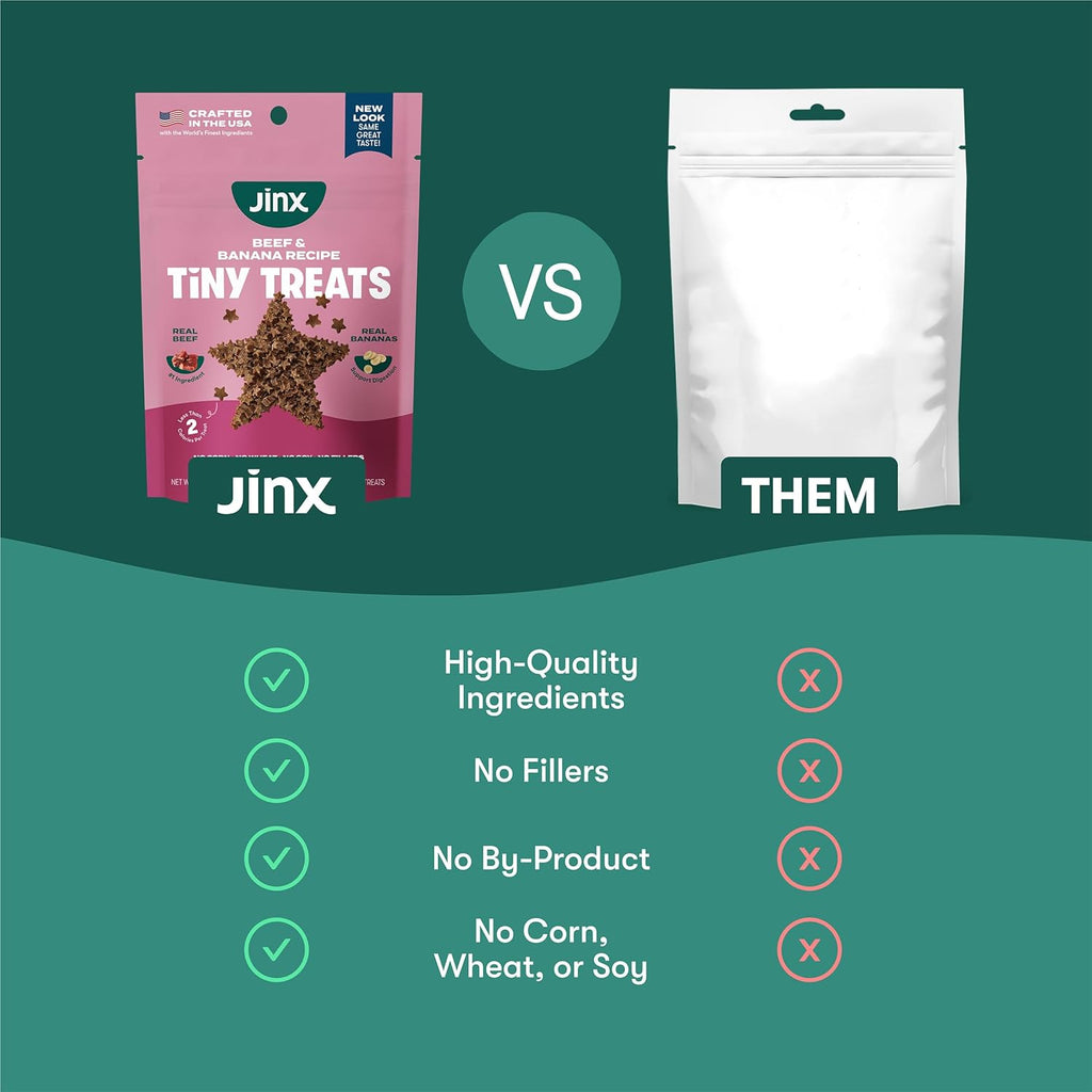 Jinx Beef & Banana Training Treats for Dogs and Puppies, Low-Calorie, All Natural, Slow-Smoked Real Beef, No Fillers 4oz, 6 Pack