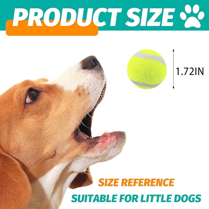 X-Small Dog Tennis Balls Dog Toys Ball 1.72" Pack of 12, Fit Ball Launchers