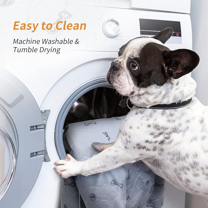 Washable Pee Pads for Dogs, 2Pack Puppy Pads Washable with Bone Print,Absorbent Reusable Whelping Pads Non-Slip Dog Mats for Floor Protector, Couch Cover, Crate, Potty Training 31x36 | Reusable, Waterproof, Machine Washable Dog Pads for Whelping, Potty...