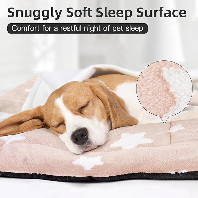 Mora Pets Dog Crate Pad Kennel Dog Bed Mat for Medium Dogs Washable Cute Star Pet Bed for Cage Ultra Soft Flat Puppy Cat Kitten Cushion for Sleeping Anti-Slip Pink 30 x 19 | Soft Dog Cat Bed Mat, Crate Pad for Dog Cages Cozy Sleeping Liner, Pet Pillow ...