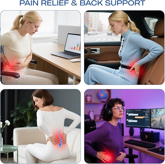 Skechers Lumbar Support Pillow for Office Chair,Memory Foam Lumbar Pillow,Lower Back Pain Relief Lumbar Pillow,Ergonomic Design Back Support Pillow for Office Chair,Car,Home,Travel,Green