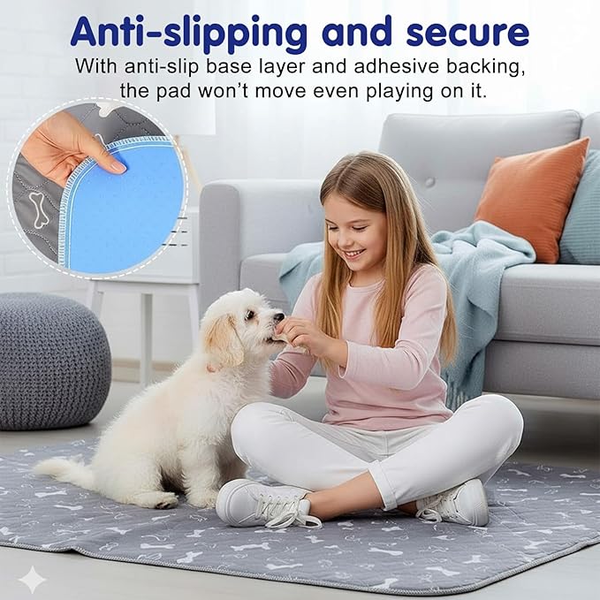 Pee Pads with Pheromones, Elite Pads for Cats, Washable Pee Pads for Dogs, Leak-Proof & Anti-Slip Pet Training Pad for Home & Travel(Brown-B, M: 23.6" × 15.7")