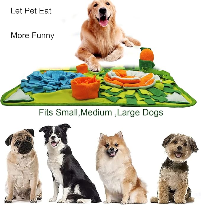 Dogs Snuffle Mat Pet Feeding Mats Puppy Sniffing Pad,Cat Doggies Interactive Puzzle Toys for Multiple Breeds Encourages Natural Foraging Skills,Training and Stress Release (Light Blue)