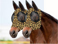 Horse Fly Mask with Ears - Comfort Fit, Durable & Breathable, Easy to on/Off | UV Protection, Large Eye Space, Stretchy Leopard Print (2pcs Medium, Tangle-Free)
