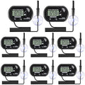 8pcs Aquarium Thermometer LCD Digital Fish Tank Thermometer with Water-Resistant Sensor Probe and Suction Cup for Turtle Incubators Terrarium Water Thermometer