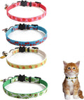 4 Pack Breakaway Cat Collar with Bell,Safety Adjustable Cat Collars Set with Fruit Pattern,Ideal for Girl Cats Boy Cats