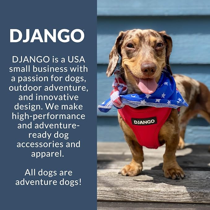 Adventure Dog Harness - Stylish and Durable Medium Dog Harness for Outdoor Adventures and Everyday Wear - Red Neoprene Adjustable Harness for Dogs with Reflective Piping, Solid Brass D-Ring