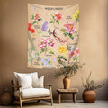 dueeia Vintage Floral Tapestry Wall Hanging Wildflowers Colourful Flower Boho Butterfly Tapestries for Bedroom Aesthetic Living Room Wall Decor (90.6"x70.9")