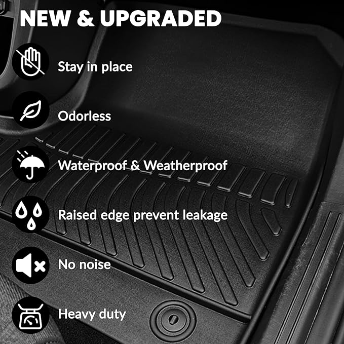 Auxko All Weather Floor Mats Cargo Mat for Kia Seltos 2024 2025 2026 (not for SX with Subwoofer) TPE Liners All Season Accessories Guard Odorless Anti-Slip Floor Liners Trunk Tray