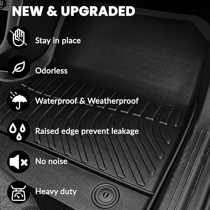 Auxko All Weather Floor Mats Cargo Mat Fit for Toyota Corolla Sedan 2026 2025-2020 TPE Floor Liner Trunk Mat Corolla Accessories All Season Odorless Anti-Slip Black