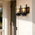 Bathroom Vanity Light Fixtures,2 Light Bathroom Vanity Lights,Black Farmhouse Sconce Over Mirror(Bulbs not Included)
