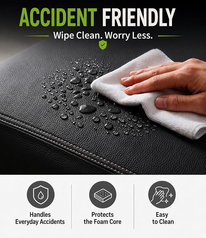 Waterproof Vinyl Leather Dog Bed for Small Dogs, Wipeable Dog Pad, Easy to Clean, Pet Hair Resistant Kennel Bed
