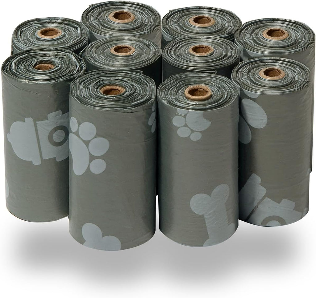 Best Pet Supplies Dog Poop Bags (4 x 150 Bags) for Waste Refuse Cleanup, Doggy Roll Replacements for Outdoor Puppy Walking and Travel, Leak Proof and Tear Resistant, Thick Plastic - Assorted Colors