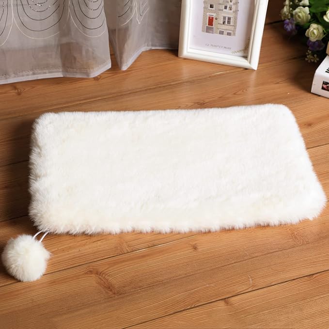 SHENGOCASE 2-Pack 11.8" x 17.7" Faux Rabbit Fur Cat Condo Replacement Cushion, Premium Quality Pet Bed Mat