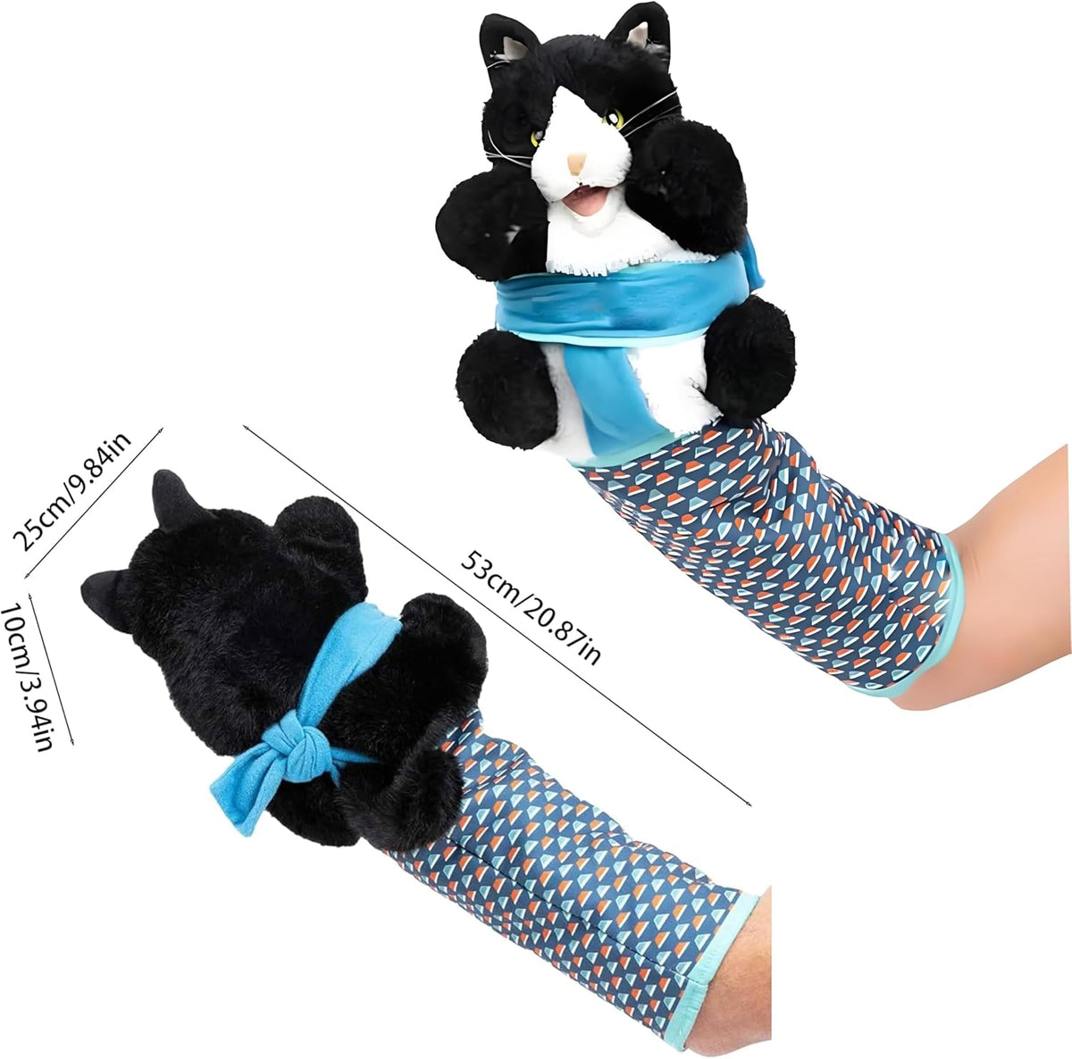 Mouse and Cat Wrestling Toy Puppet, Wrestler Play Doll Glove, Animal Arm Hand Funny Interactive Mice Cat Toy for Pet Lovers